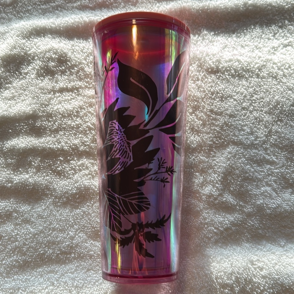 Starbucks Mothers 🌺 Day 2022 Pink Dichroic Cactus Floral Cold Cup Tumbler